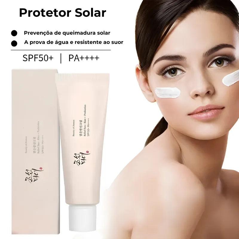 Protetor Solar Coreano (SPF 50+) com Hidratante de Arroz e Probióticos